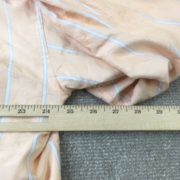 Johnnie Walker Shirt Mens 2XL Blue Peach Silk Tencel Button Career Casual XXL - Picture 8 of 11